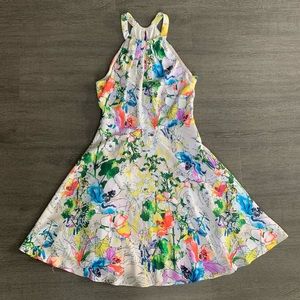 Express Multicolored Fit and Flare Dress